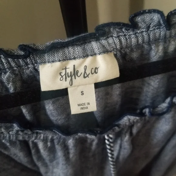 Women's Style & Co Dress Blue & White 3/4 Sleeve Size Small - Picture 3 of 3